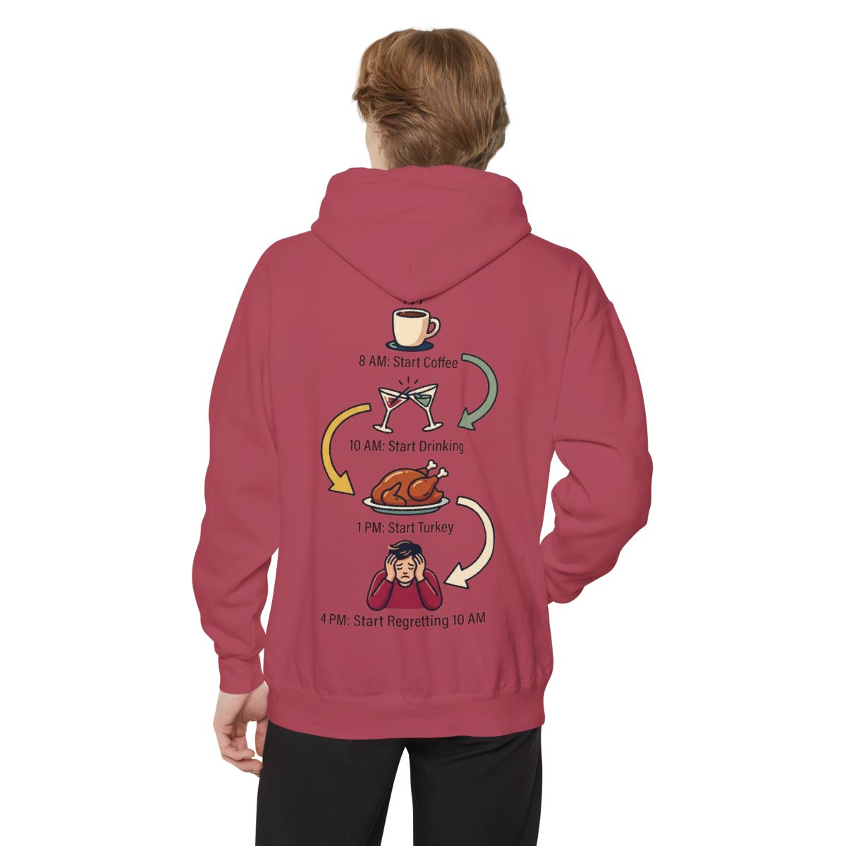 Color: Crimson | Thanksgiving Regrets Garment-Dyed Hoodie