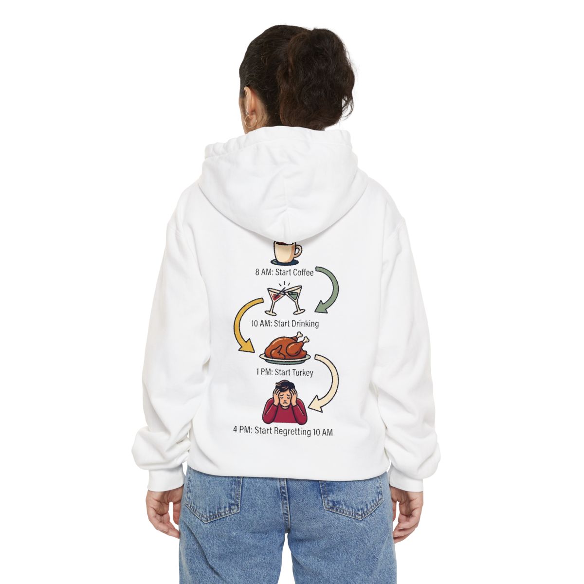 Color: White | Thanksgiving Regrets Garment-Dyed Hoodie