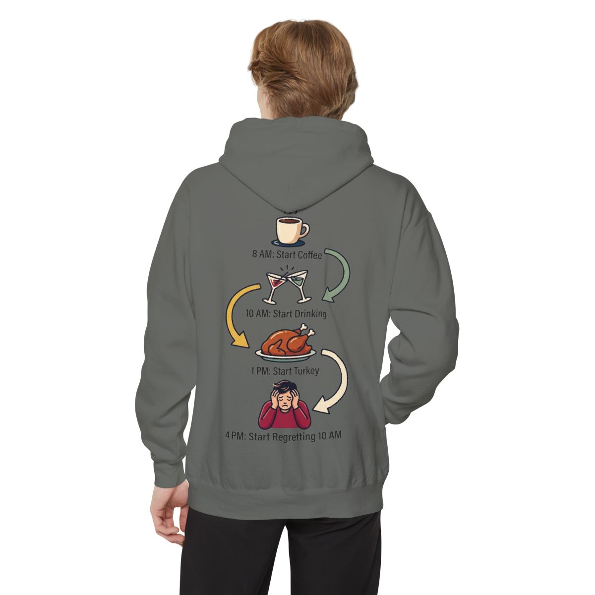 Color: Grey | Thanksgiving Regrets Garment-Dyed Hoodie