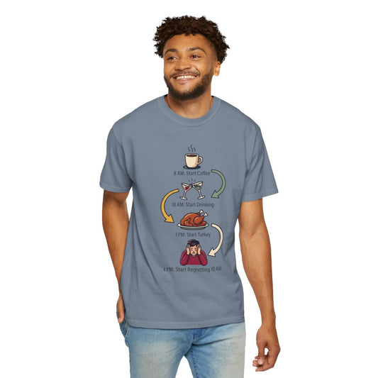 Color: Blue Jean | Thanksgiving Regrets Unisex Garment-Dyed Tee