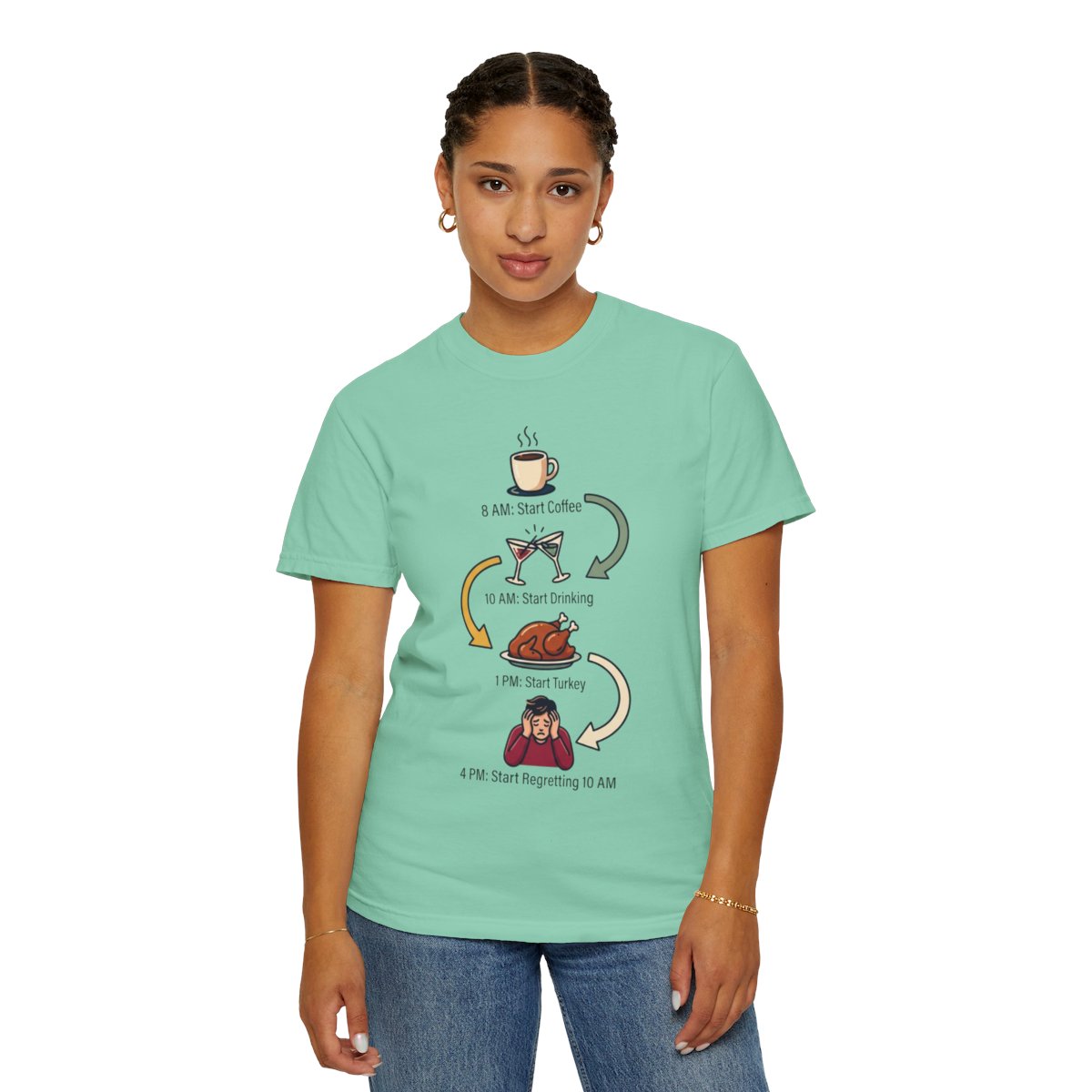 Color: Island Reef | Thanksgiving Regrets Unisex Garment-Dyed Tee