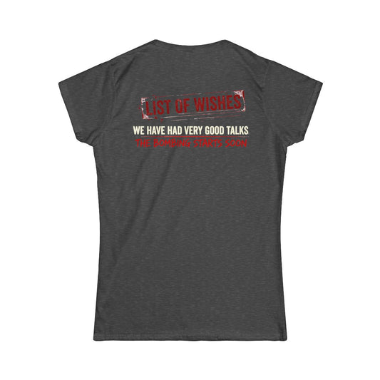 Color: Dark Heather | The Bombing Starts Women's Tee