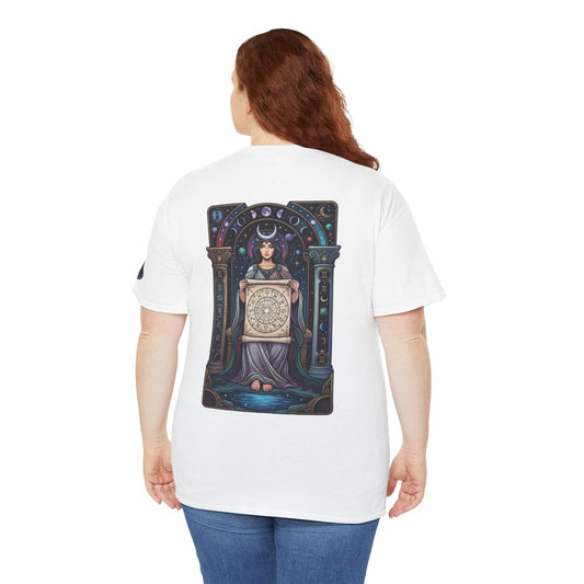 Color: White | The Cosmic Tarot (High Priestess) Premium Graphic Tee