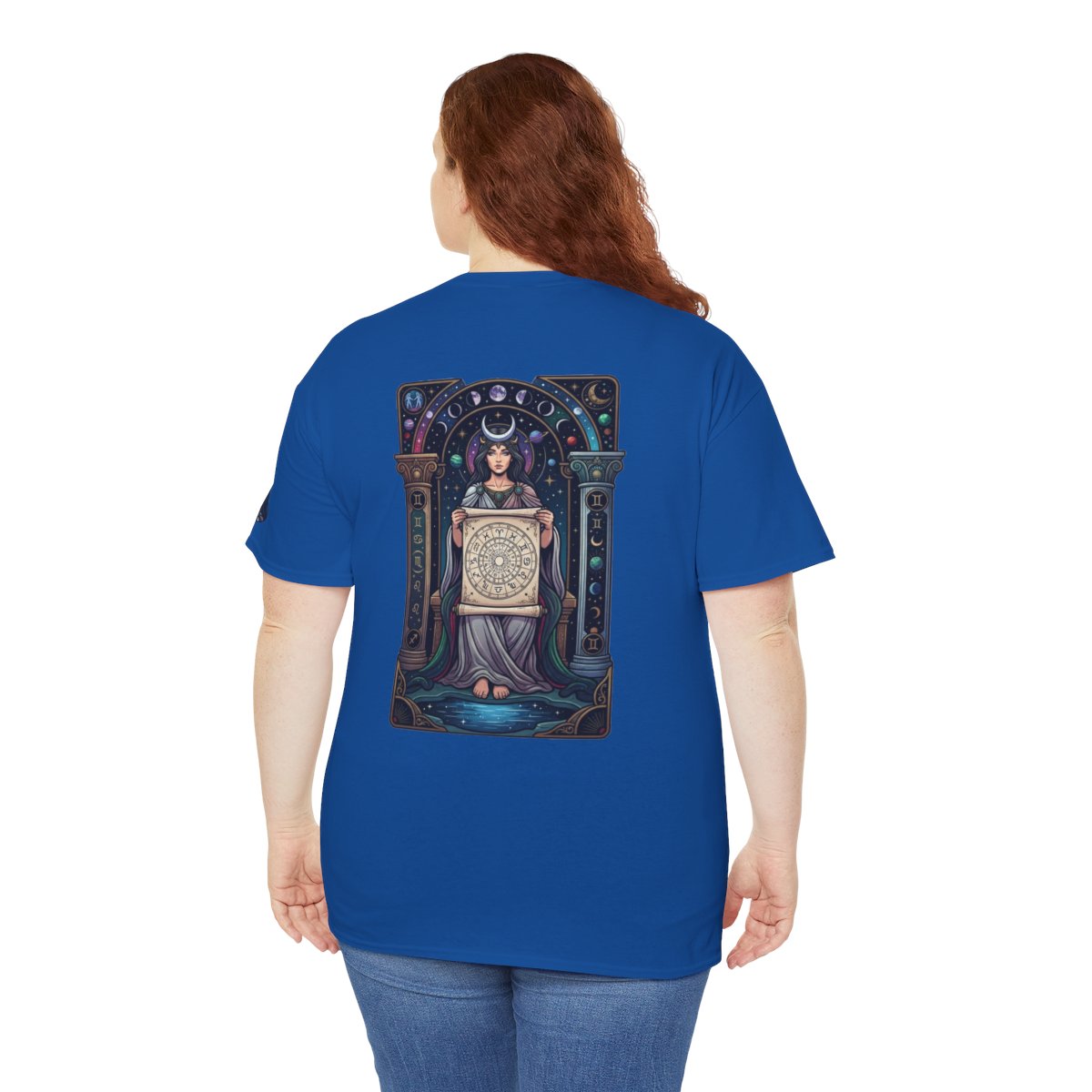 Color: Royal | The Cosmic Tarot (High Priestess) Premium Graphic Tee