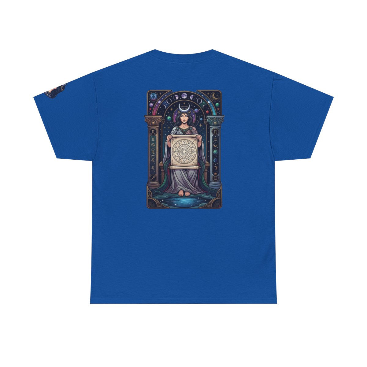 Color: Royal | The Cosmic Tarot (High Priestess) Premium Graphic Tee