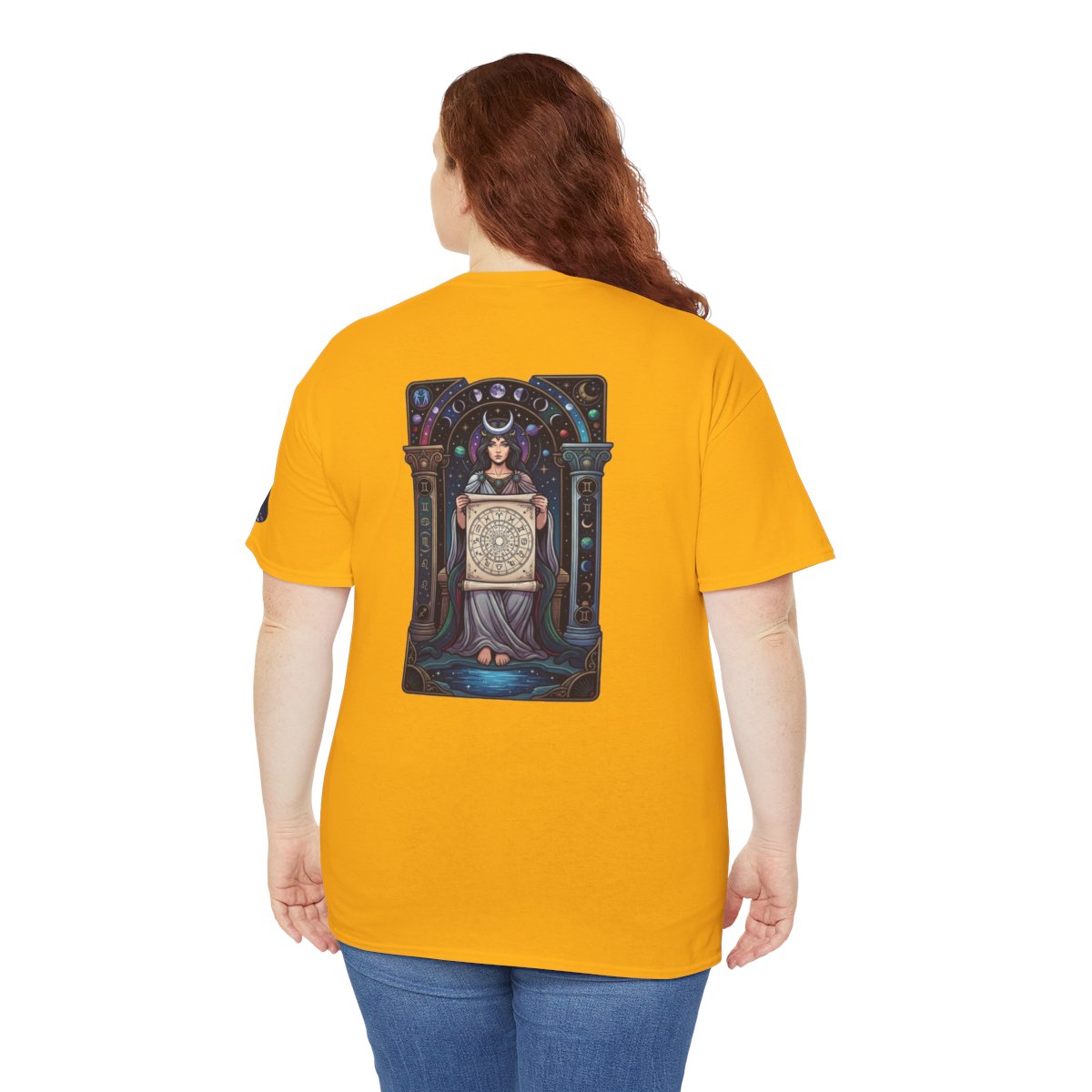 Color: Gold | The Cosmic Tarot (High Priestess) Premium Graphic Tee