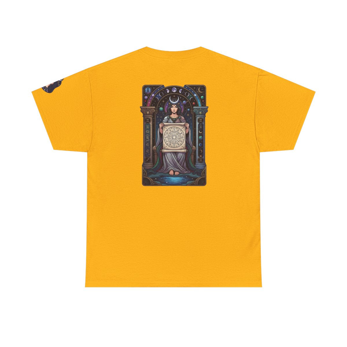 Color: Gold | The Cosmic Tarot (High Priestess) Premium Graphic Tee