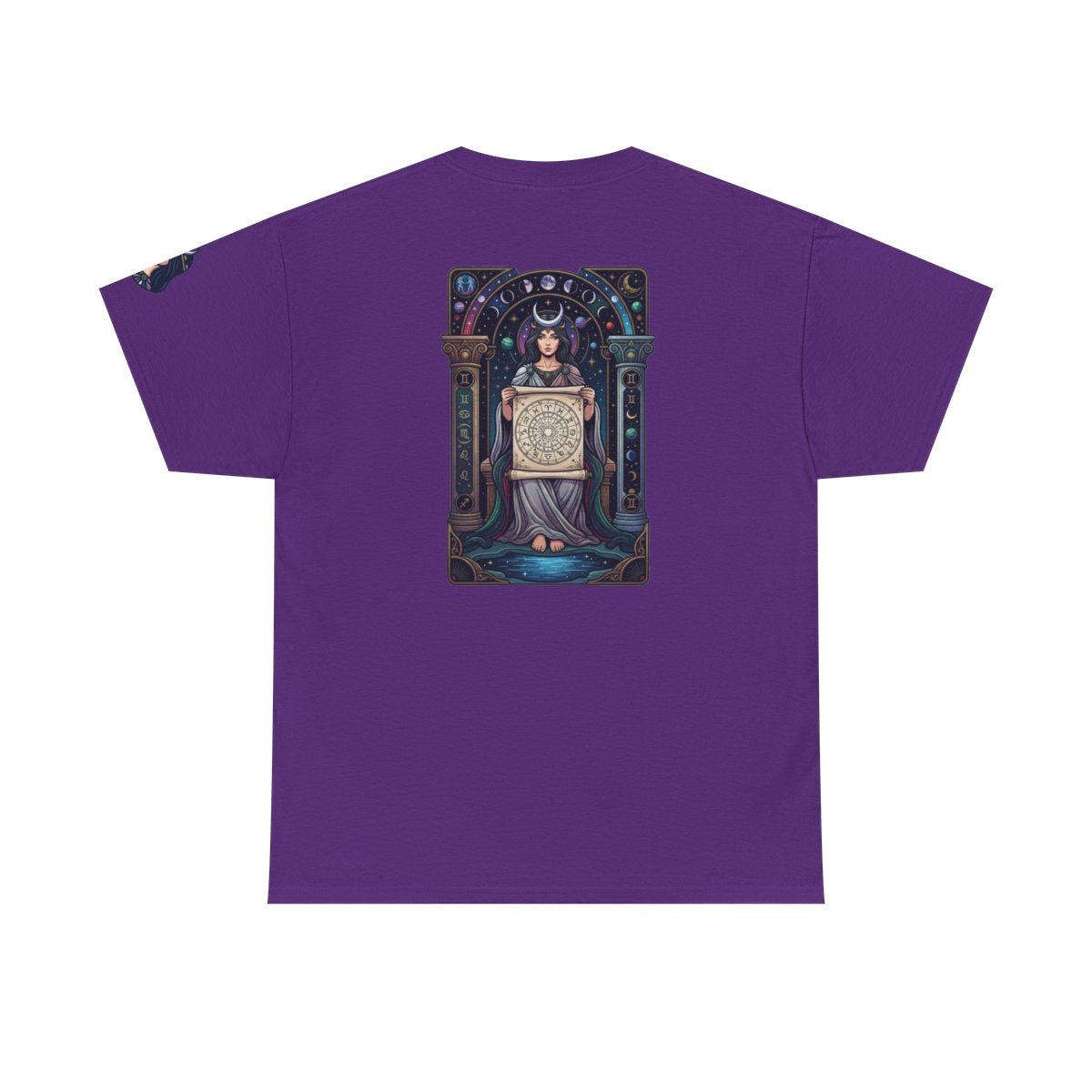 Color: Purple | The Cosmic Tarot (High Priestess) Premium Graphic Tee