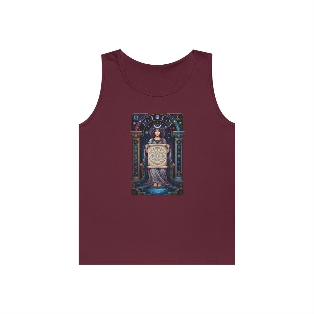 Color: Maroon | The Cosmic Tarot (High Priestess) Tank Top