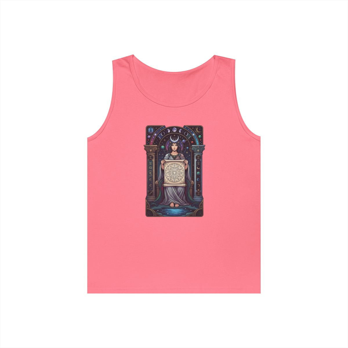 Color: Safety Pink | The Cosmic Tarot (High Priestess) Tank Top