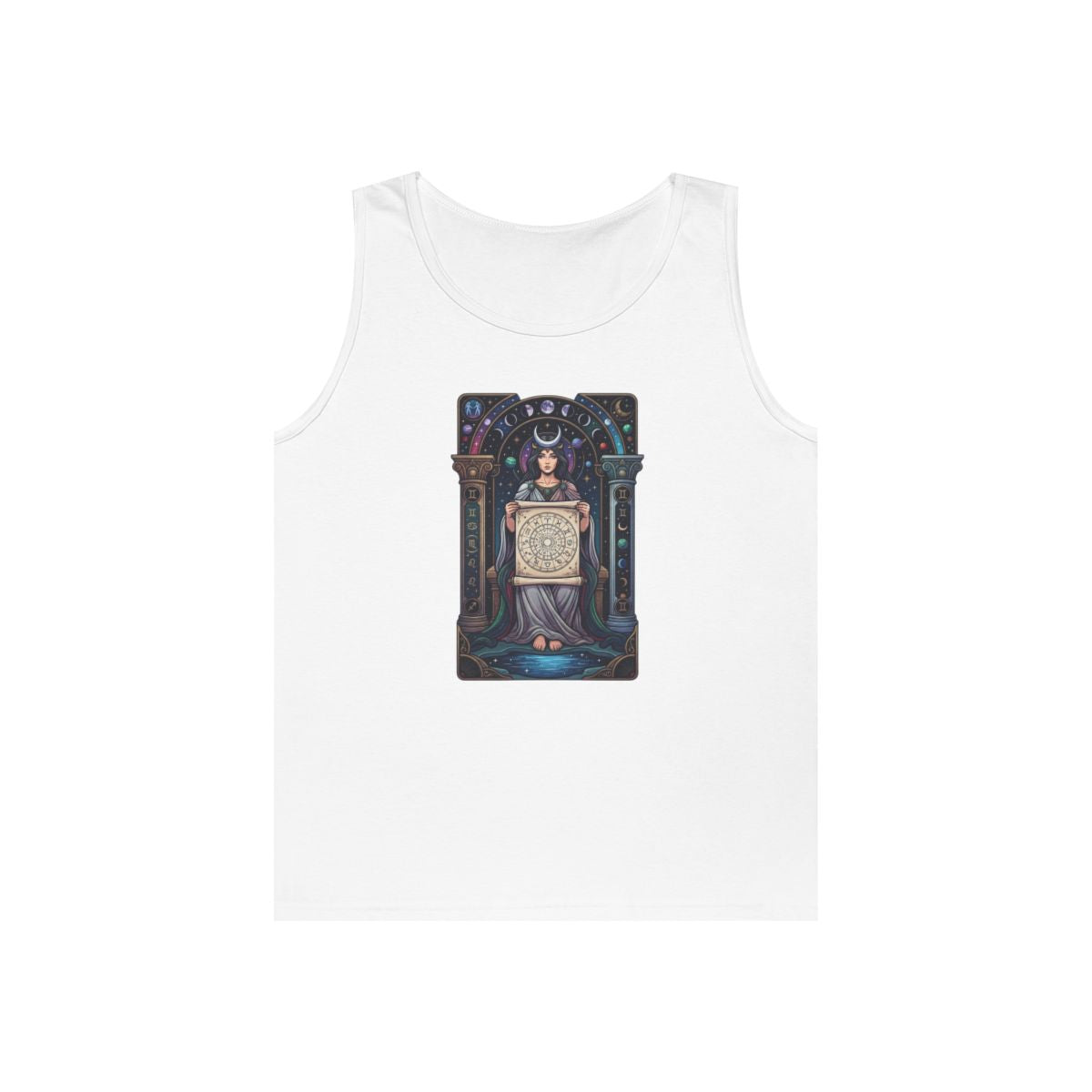 Color: White | The Cosmic Tarot (High Priestess) Tank Top