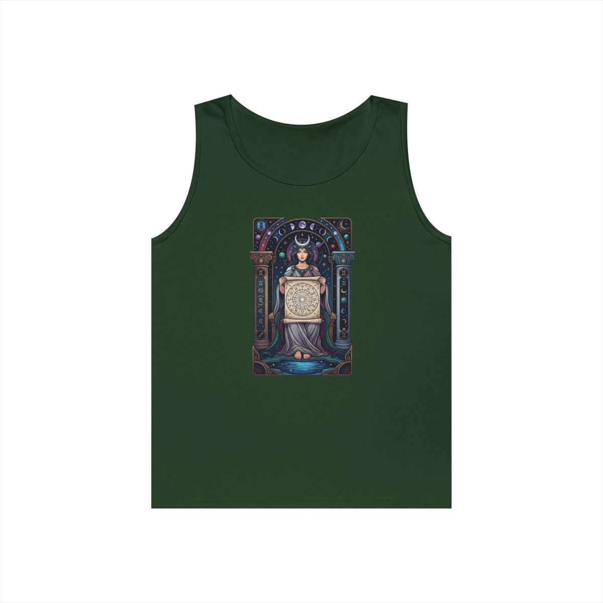 Color: Forest Green | The Cosmic Tarot (High Priestess) Tank Top