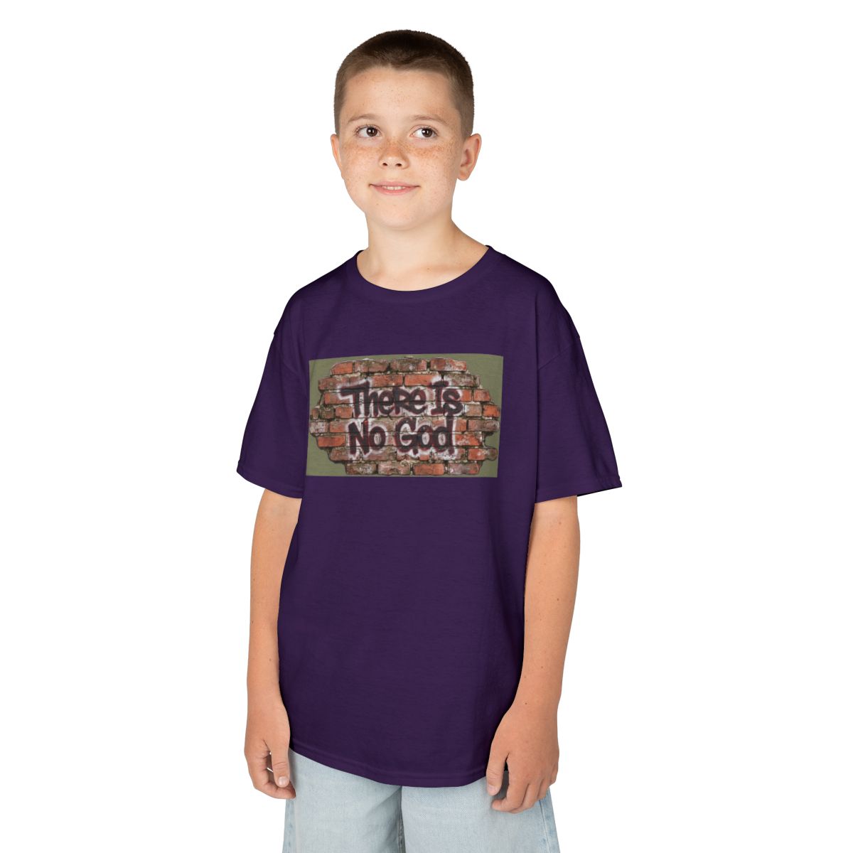 Color: Purple | There is No God Kids Tee
