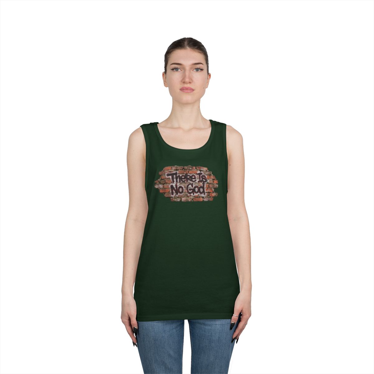 Color: Forest Green | There is No God Tank Top