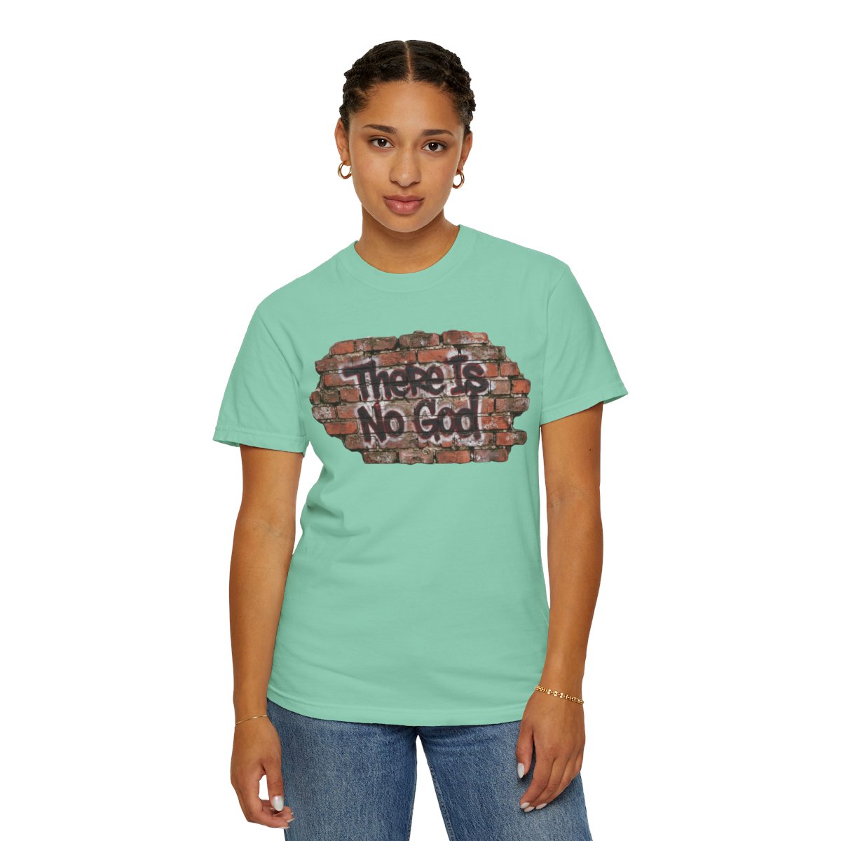 Color: Island Reef | There is No God Unisex Garment-Dyed Tee