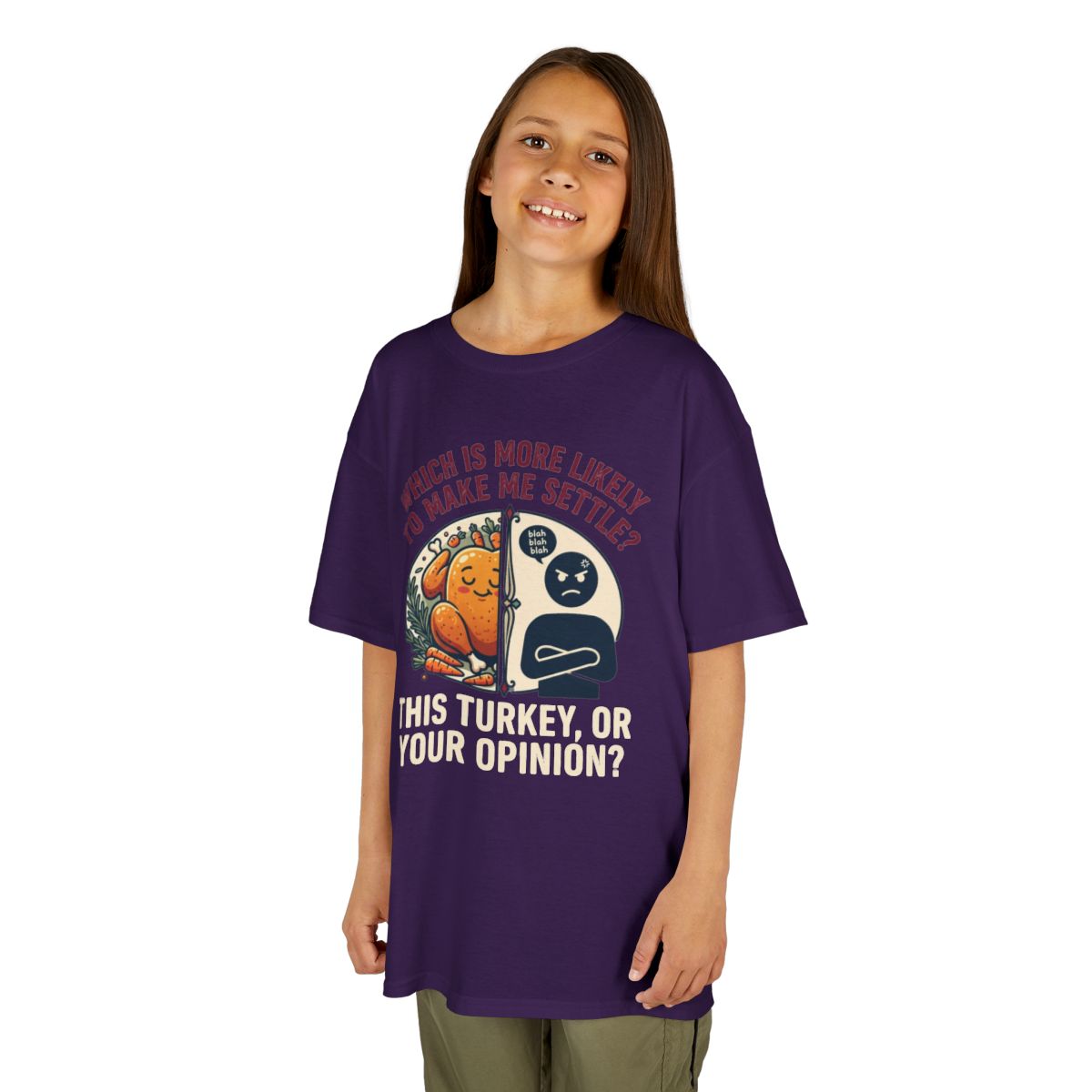 Color: Purple | This Turikey Or Your Opinion Kids Tee