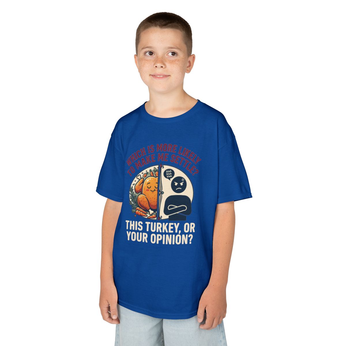 Color: Royal | This Turikey Or Your Opinion Kids Tee