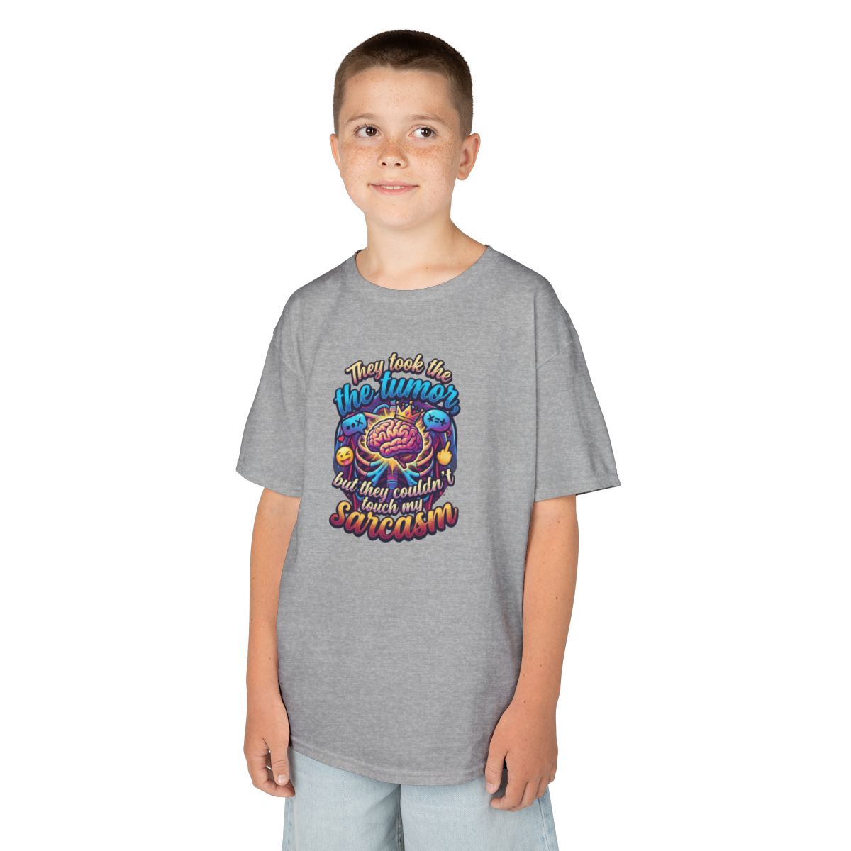 Color: Sport Grey | Took the Tumor But Not My Saracasm Kids Tee