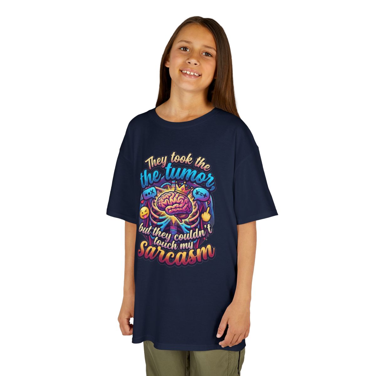 Color: Navy | Took the Tumor But Not My Saracasm Kids Tee