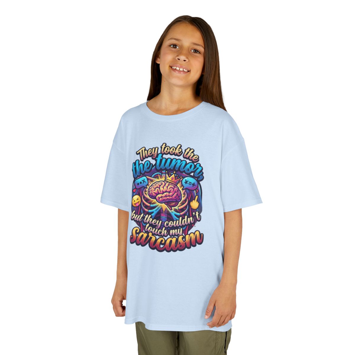 Color: Light Blue | Took the Tumor But Not My Saracasm Kids Tee