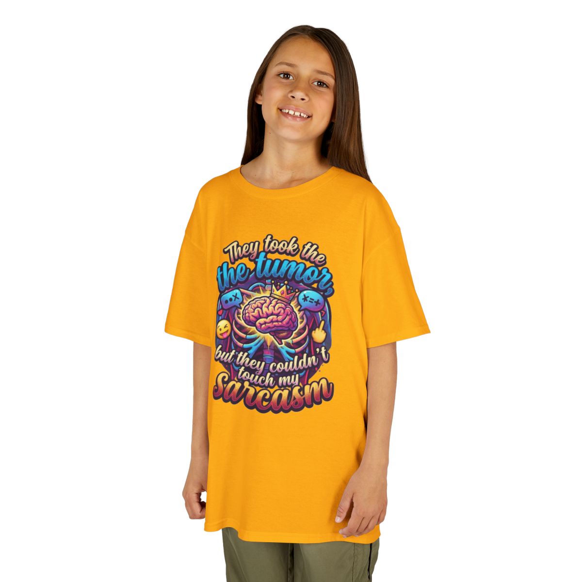 Color: Gold | Took the Tumor But Not My Saracasm Kids Tee