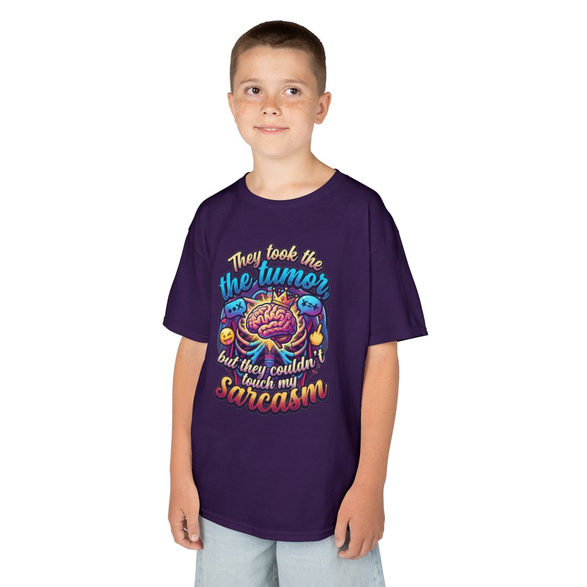Color: Purple | Took the Tumor But Not My Saracasm Kids Tee