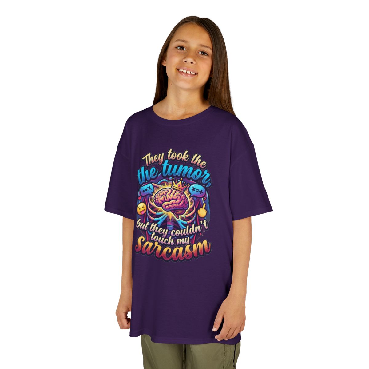Color: Purple | Took the Tumor But Not My Saracasm Kids Tee