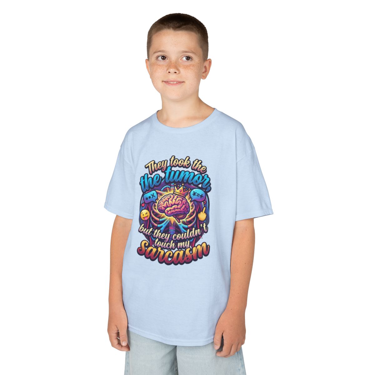 Color: Light Blue | Took the Tumor But Not My Saracasm Kids Tee
