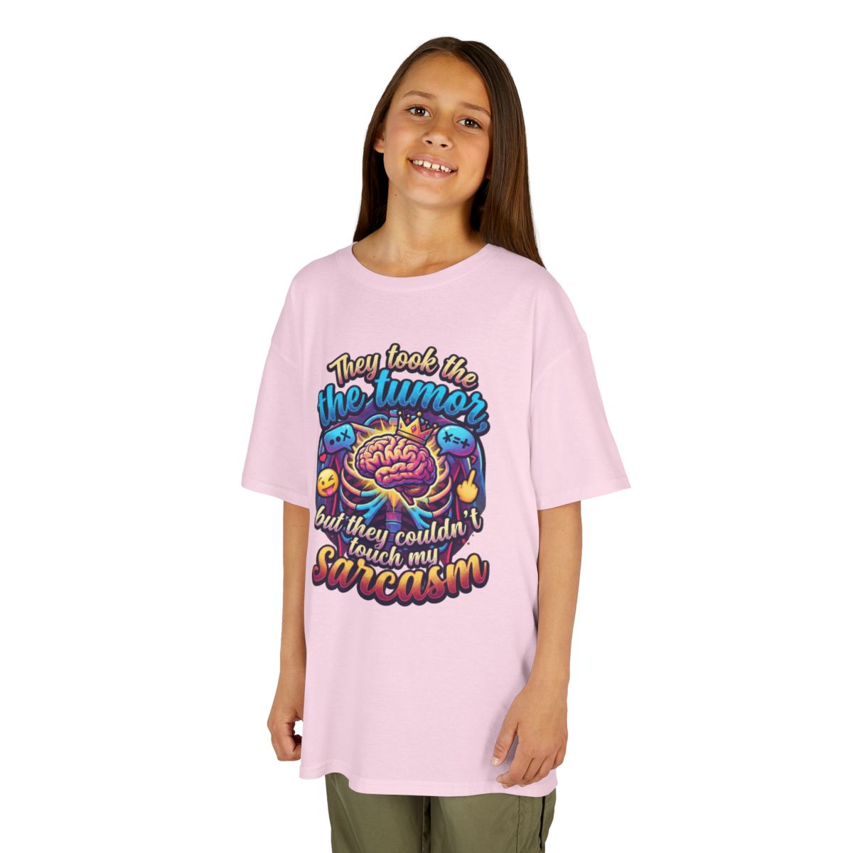 Color: Light Pink | Took the Tumor But Not My Saracasm Kids Tee