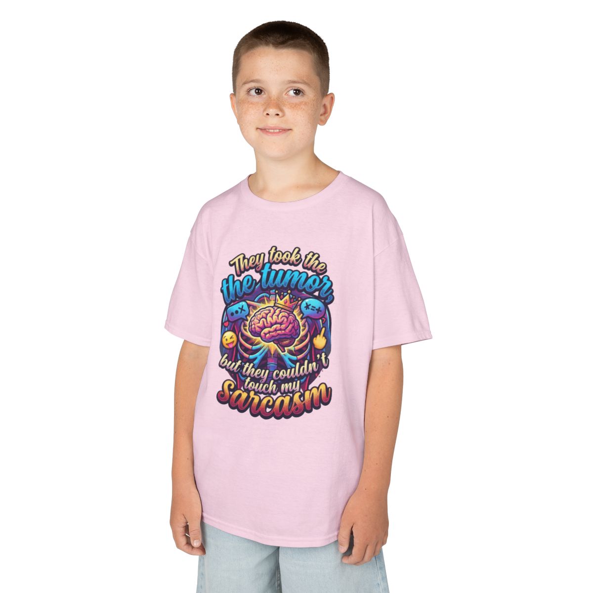 Color: Light Pink | Took the Tumor But Not My Saracasm Kids Tee