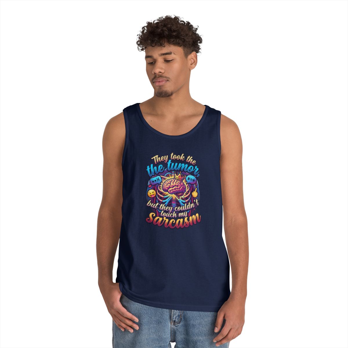 Color: Navy | Took the Tumor But Not My Saracasm Tank Top