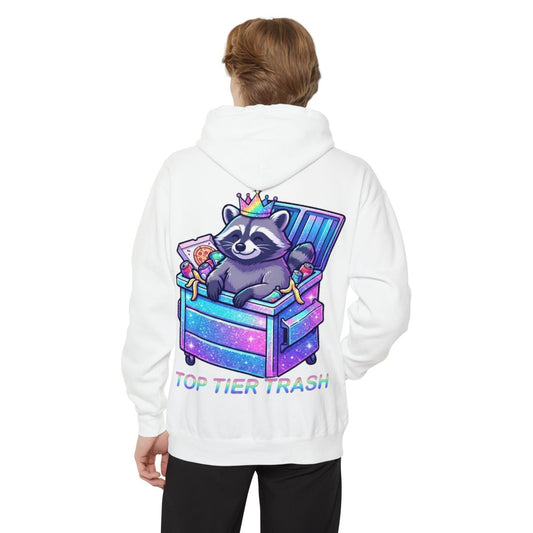 Color: White | Top Tier Trash Garment-Dyed Hoodie