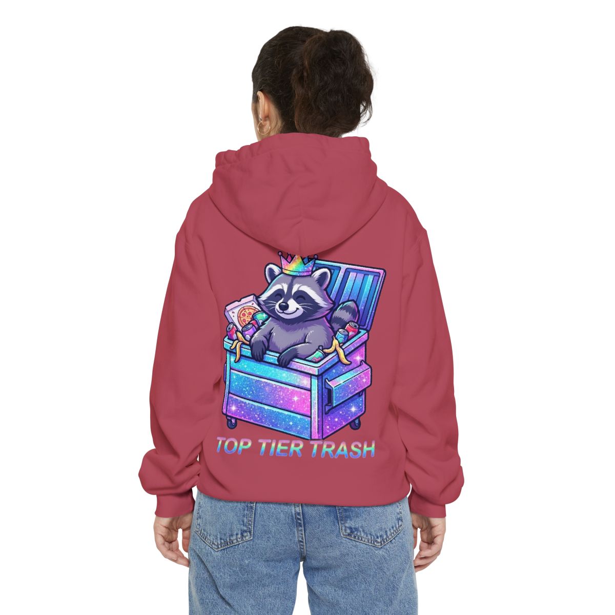 Color: Crimson | Top Tier Trash Garment-Dyed Hoodie