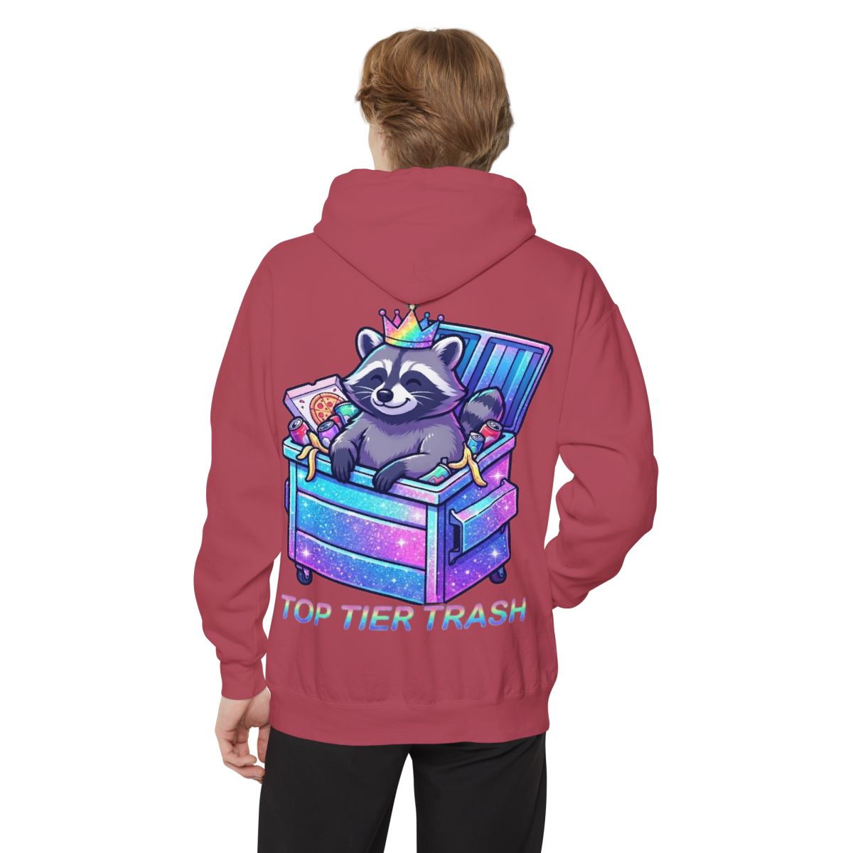 Color: Crimson | Top Tier Trash Garment-Dyed Hoodie
