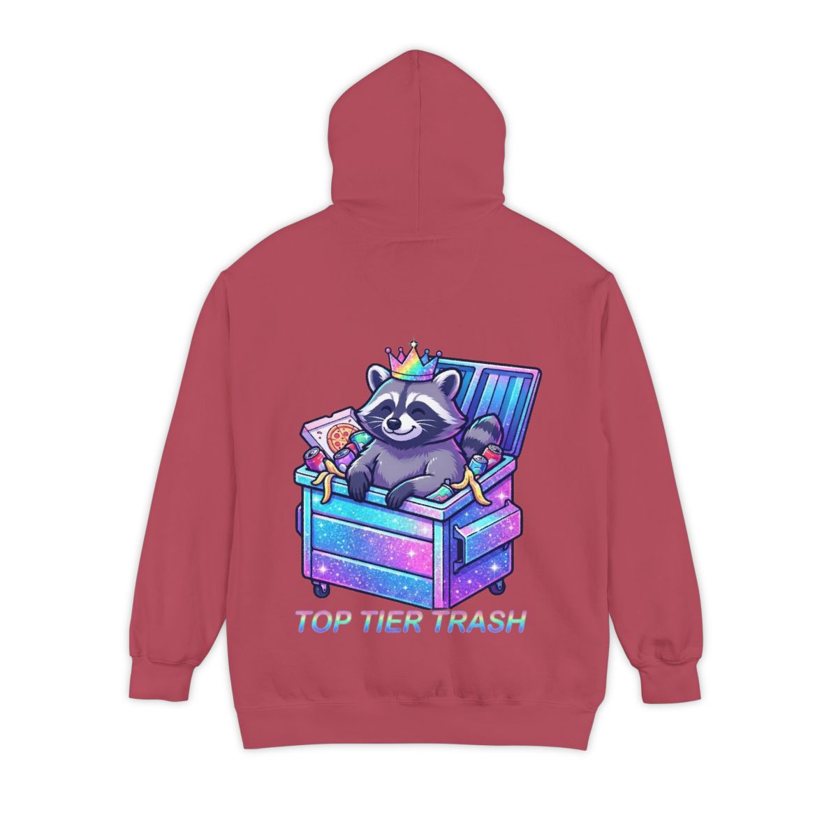 Color: Crimson | Top Tier Trash Garment-Dyed Hoodie