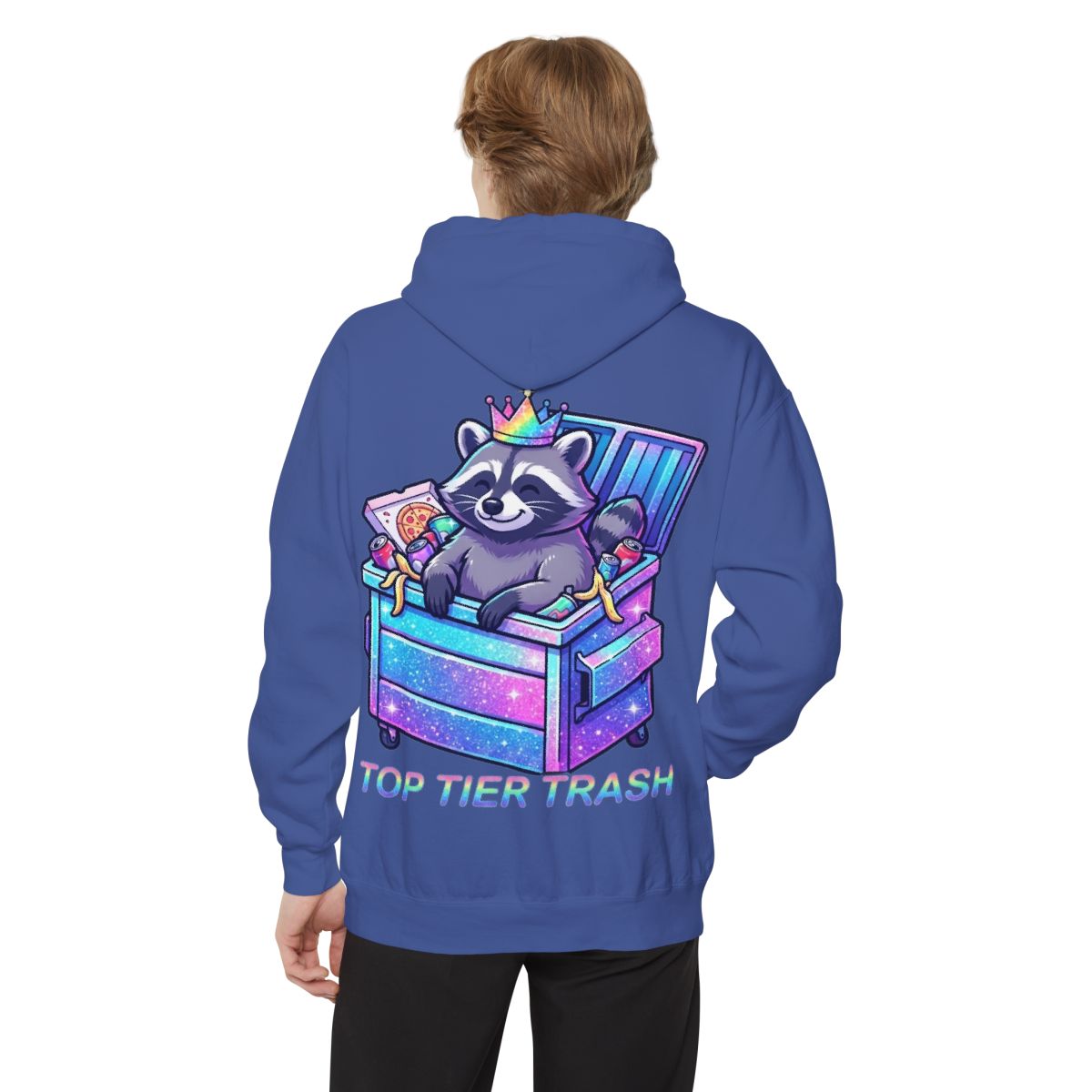 Color: Flo Blue | Top Tier Trash Garment-Dyed Hoodie