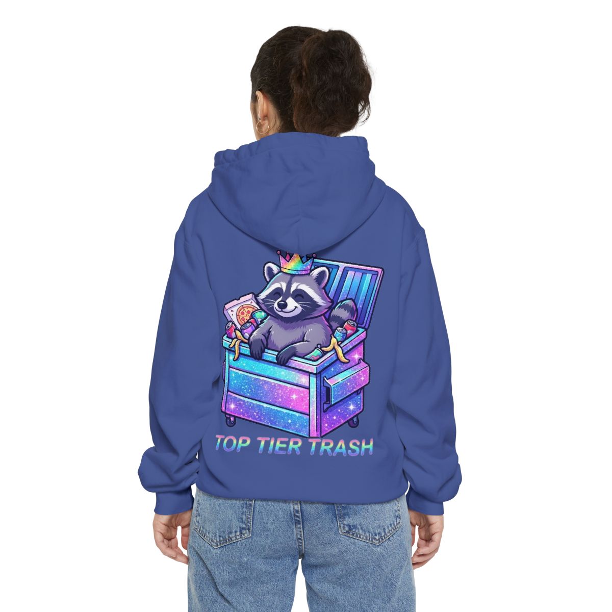 Color: Flo Blue | Top Tier Trash Garment-Dyed Hoodie