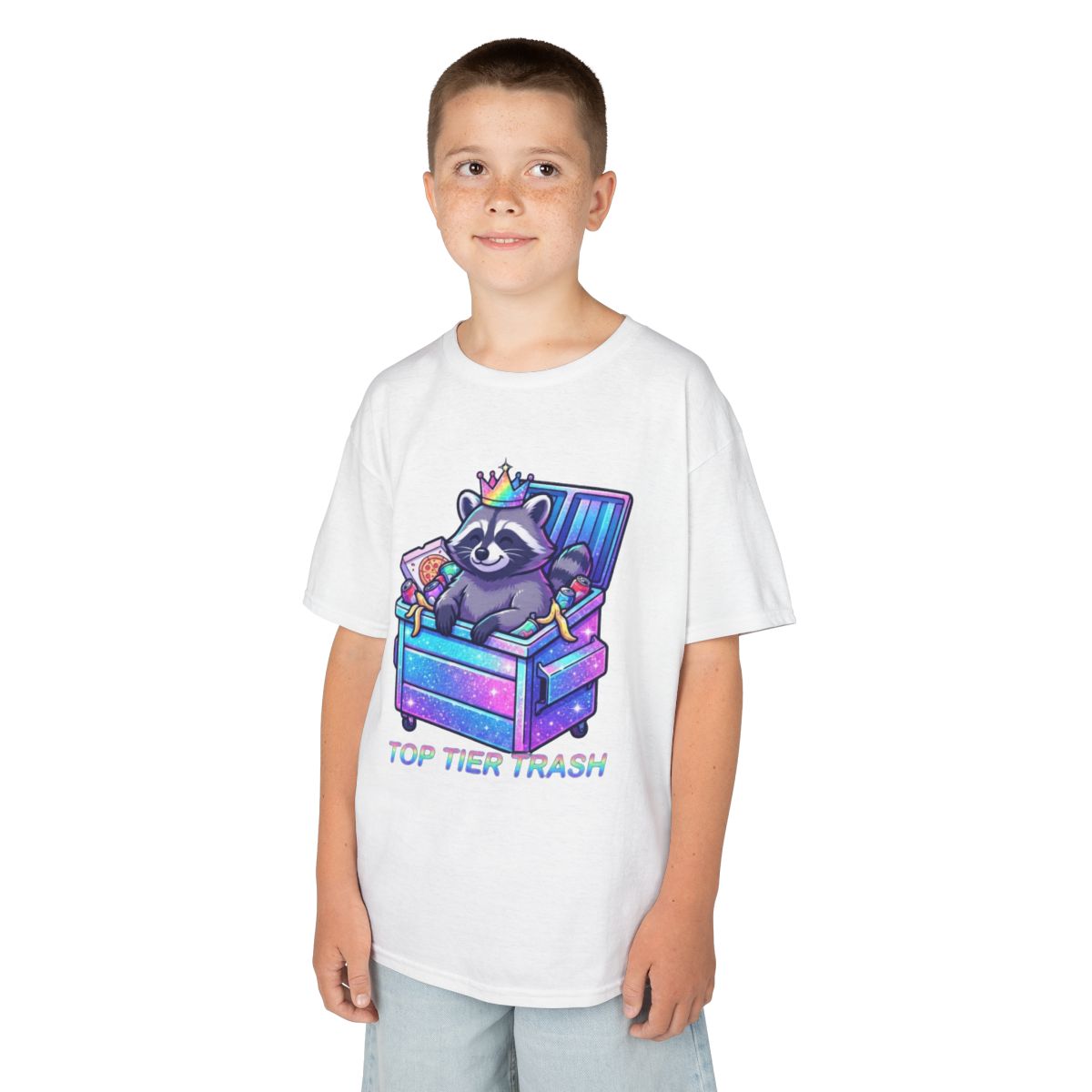 Color: White | Top Tier Trash Kids Tee