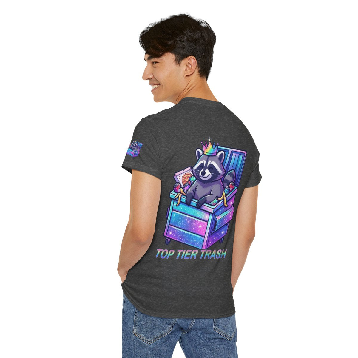 Color: Dark Heather | Top Tier Trash Premium Graphic Tee