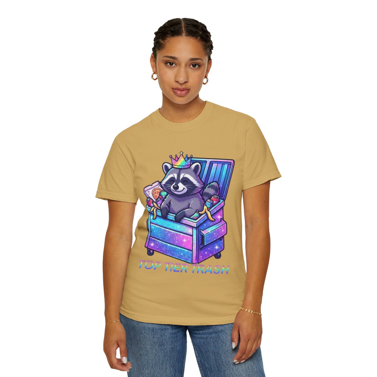 Color: Mustard | Top Tier Trash Unisex Garment-Dyed Tee