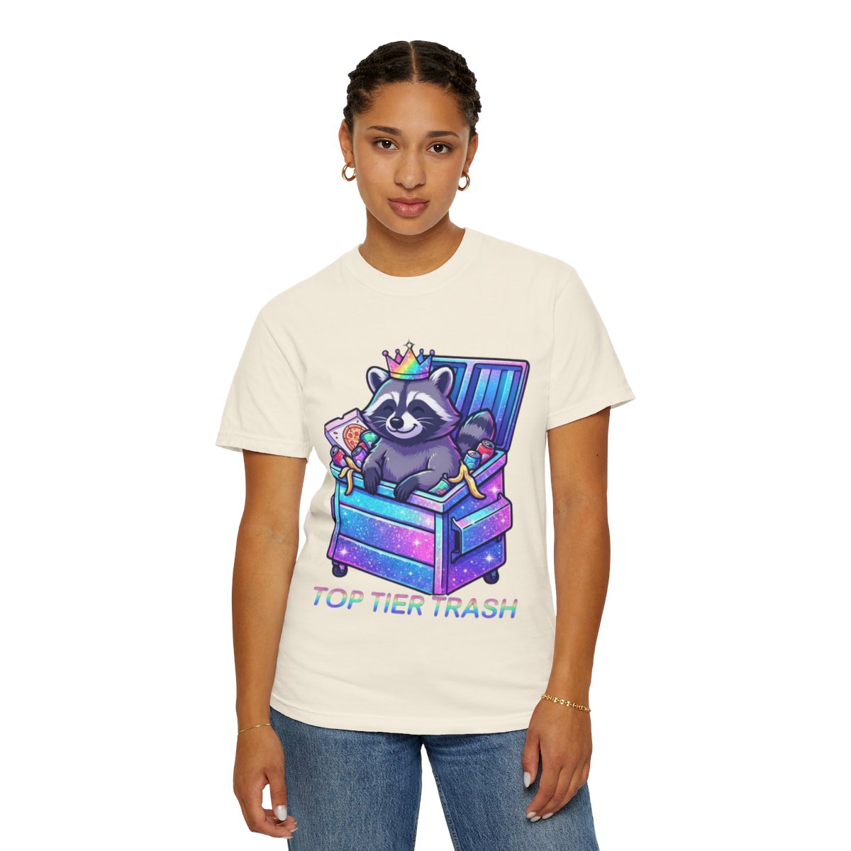 Color: Ivory | Top Tier Trash Unisex Garment-Dyed Tee