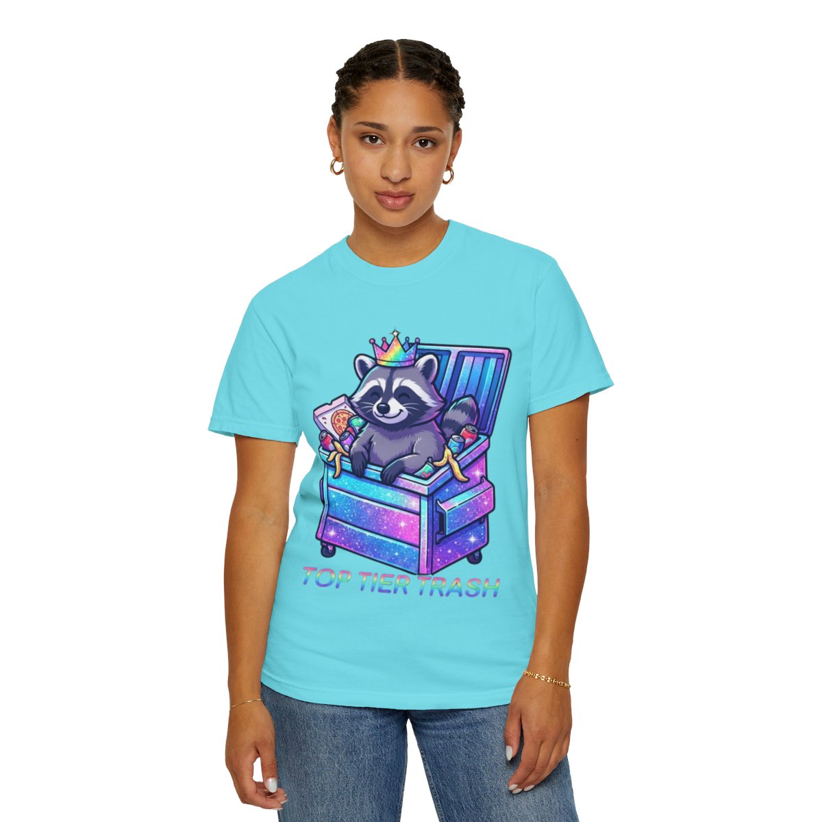Color: Lagoon Blue | Top Tier Trash Unisex Garment-Dyed Tee