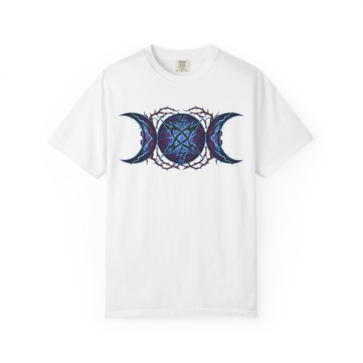 Color: White | Triple Goddess Tempest Unisex Garment-Dyed Tee