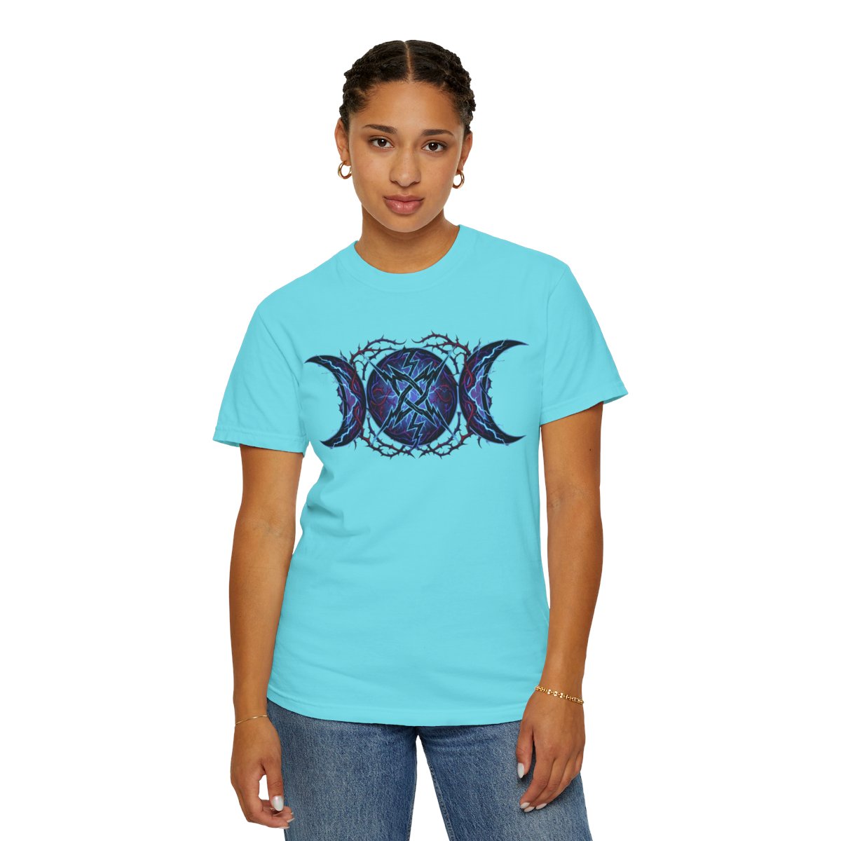 Color: Lagoon Blue | Triple Goddess Tempest Unisex Garment-Dyed Tee