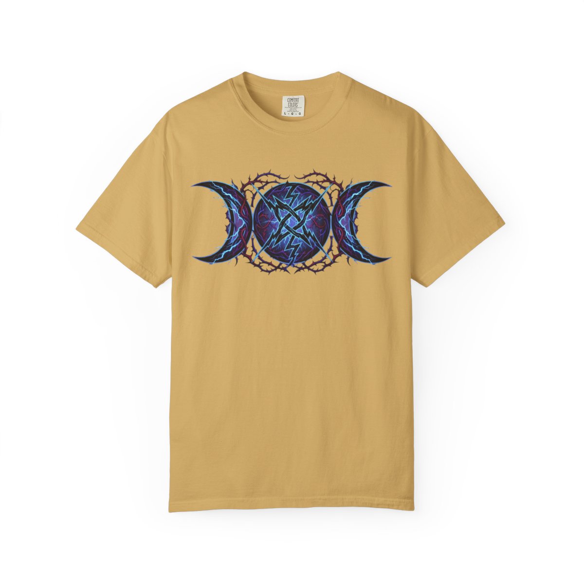 Color: Mustard | Triple Goddess Tempest Unisex Garment-Dyed Tee