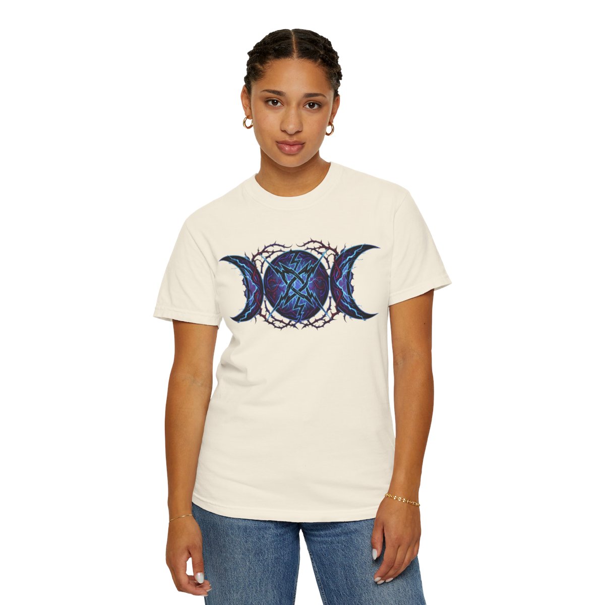 Color: Ivory | Triple Goddess Tempest Unisex Garment-Dyed Tee