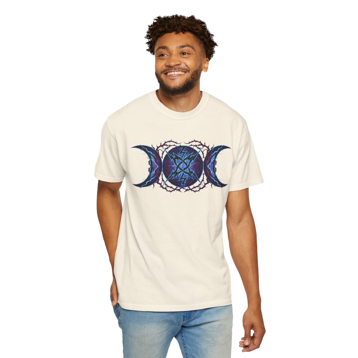 Color: Ivory | Triple Goddess Tempest Unisex Garment-Dyed Tee