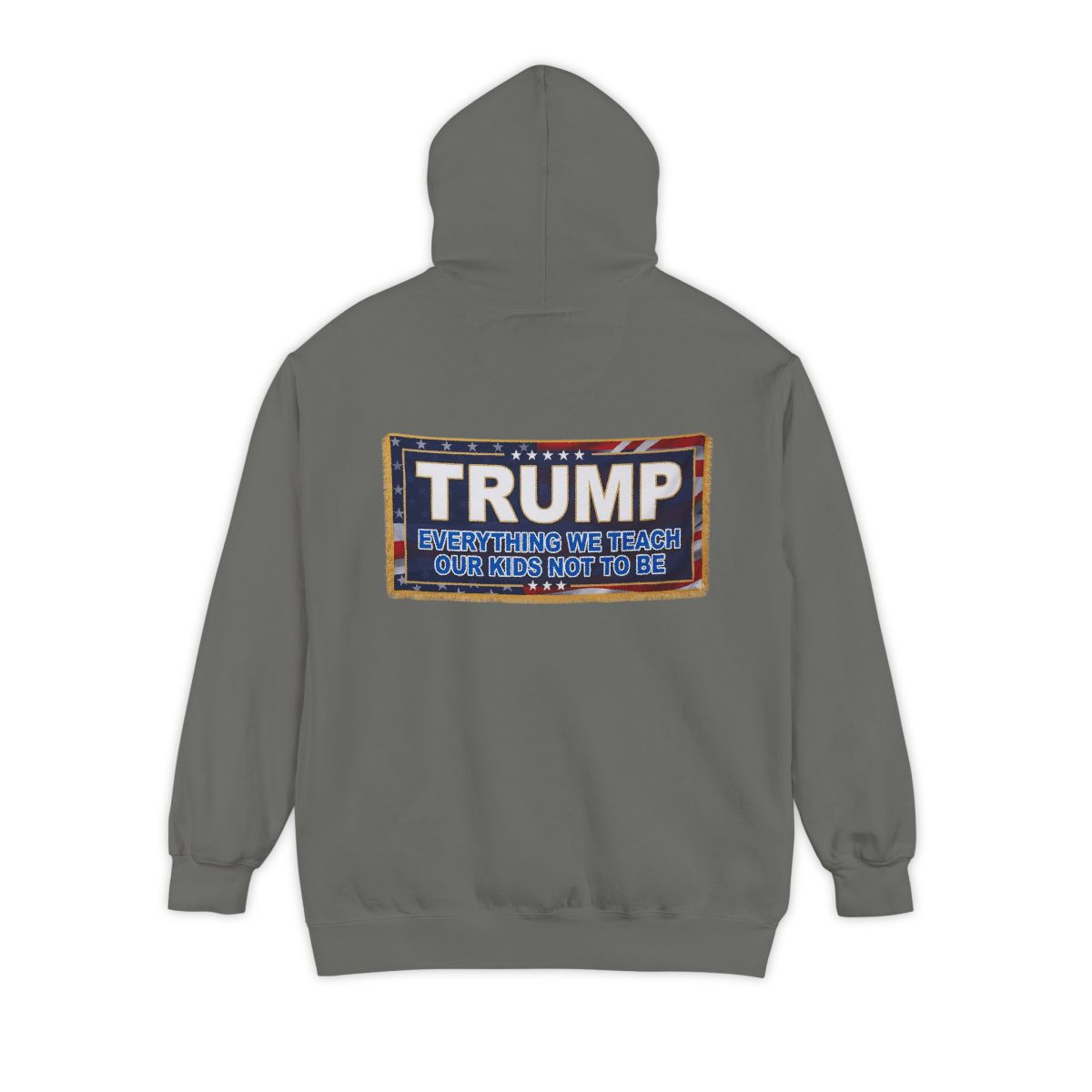 Color: Grey | Trump Teach Our Kids Garment-Dyed Hoodie