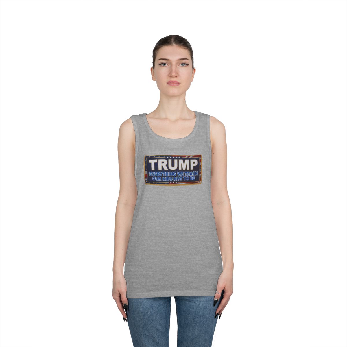 Color: Sport Grey | Trump Teach Our Kids Tank Top