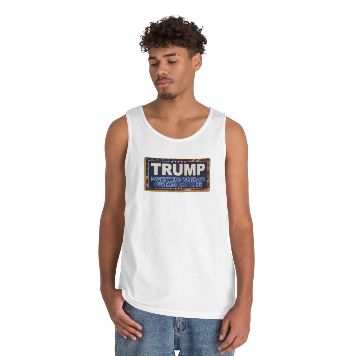 Color: White | Trump Teach Our Kids Tank Top